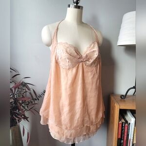 La Perla Gemini Lingerie Peach Silk Size Large NWT
